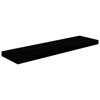 Floating Wall Shelves 4 pcs High Gloss Black 90x23.5x3.8 cm MDF