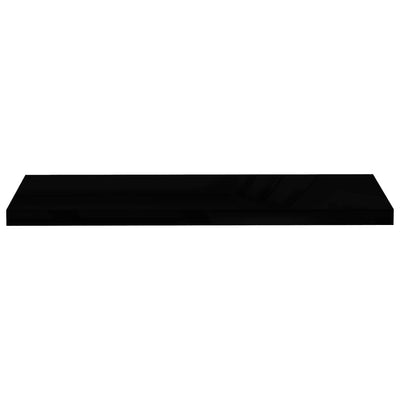 Floating Wall Shelves 4 pcs High Gloss Black 90x23.5x3.8 cm MDF