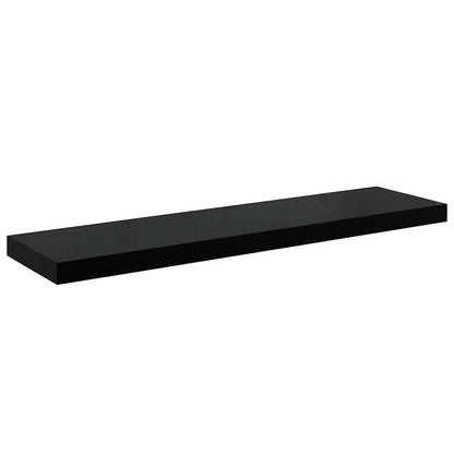 Floating Wall Shelves 4 pcs High Gloss Black 90x23.5x3.8 cm MDF