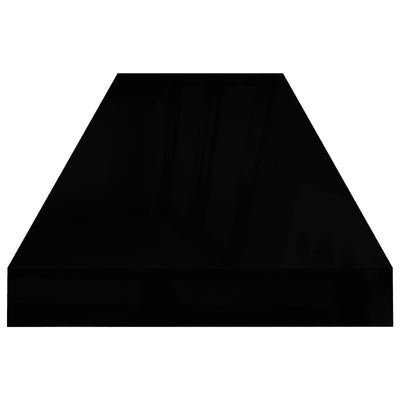 Floating Wall Shelves 4 pcs High Gloss Black 90x23.5x3.8 cm MDF