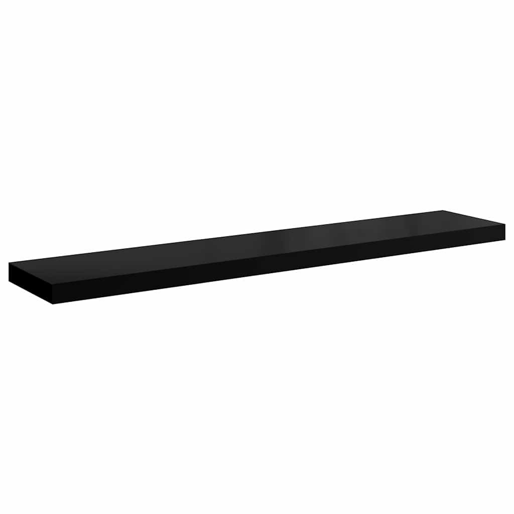 Floating Wall Shelf High Gloss Black 120x23.5x3.8 cm MDF