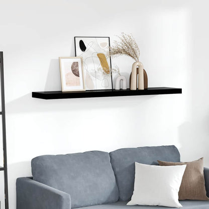 Floating Wall Shelf High Gloss Black 120x23.5x3.8 cm MDF