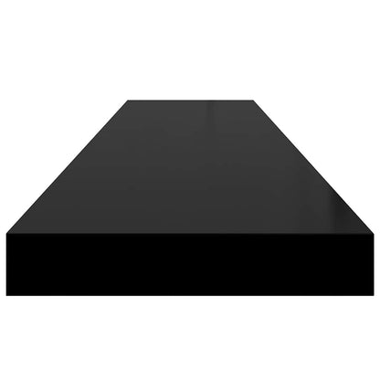 Floating Wall Shelves 4 pcs High Gloss Black 120x23.5x3.8 cm MDF