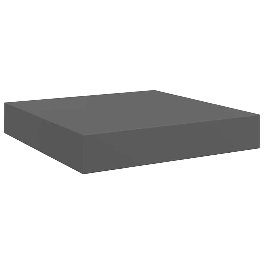 Floating Wall Shelves 4 pcs High Gloss Grey 23x23.5x3.8 cm MDF