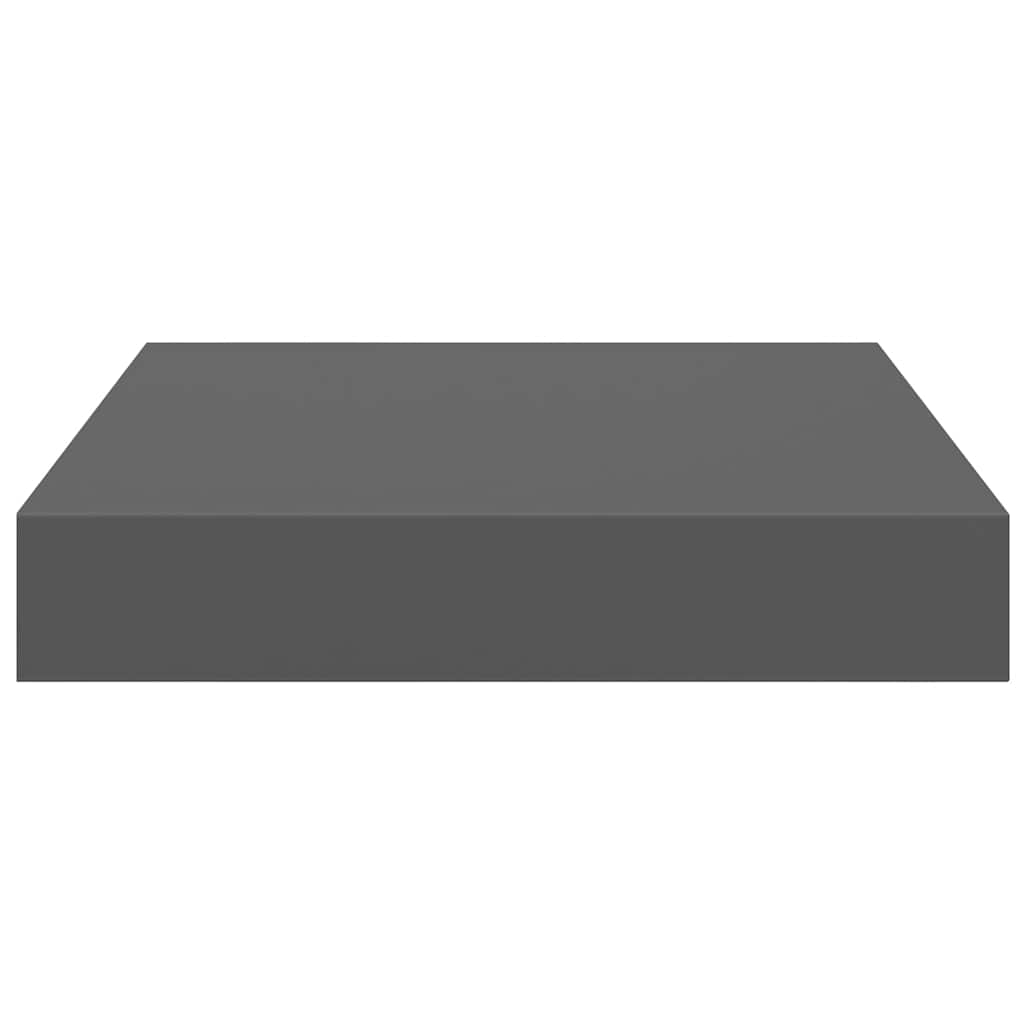 Floating Wall Shelves 4 pcs High Gloss Grey 23x23.5x3.8 cm MDF