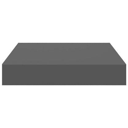 Floating Wall Shelves 4 pcs High Gloss Grey 23x23.5x3.8 cm MDF