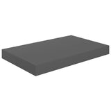 Floating Wall Shelves 2 pcs High Gloss Grey 40x23x3.8 cm MDF