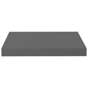 Floating Wall Shelves 4 pcs High Gloss Grey 40x23x3.8 cm MDF