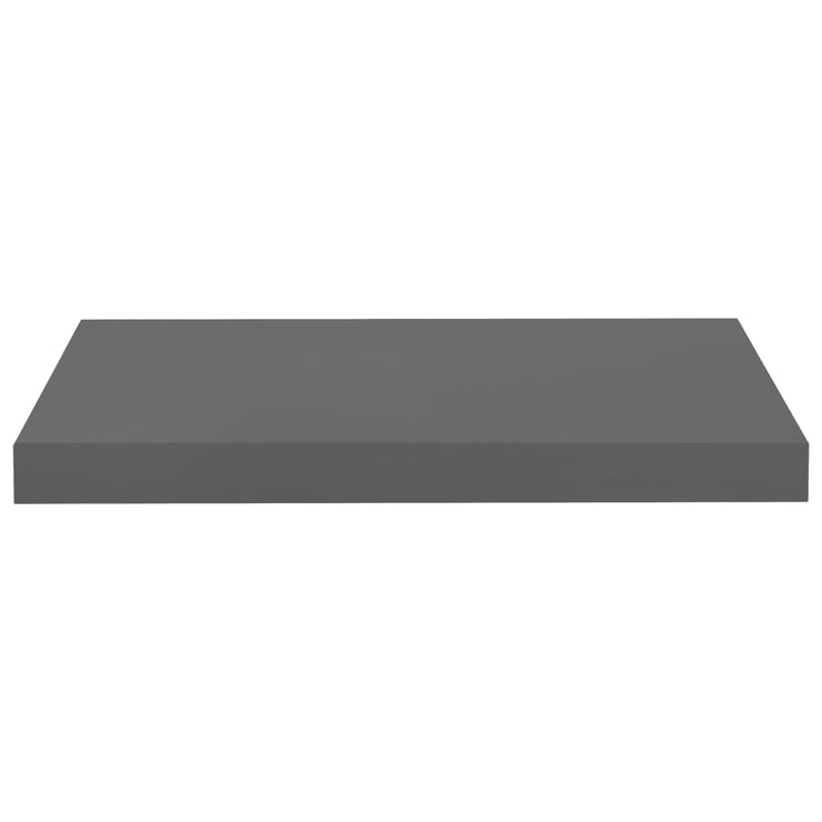 Floating Wall Shelf High Gloss Grey 50x23x3.8 cm MDF