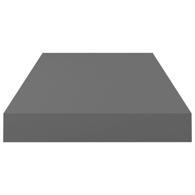 Floating Wall Shelf High Gloss Grey 50x23x3.8 cm MDF