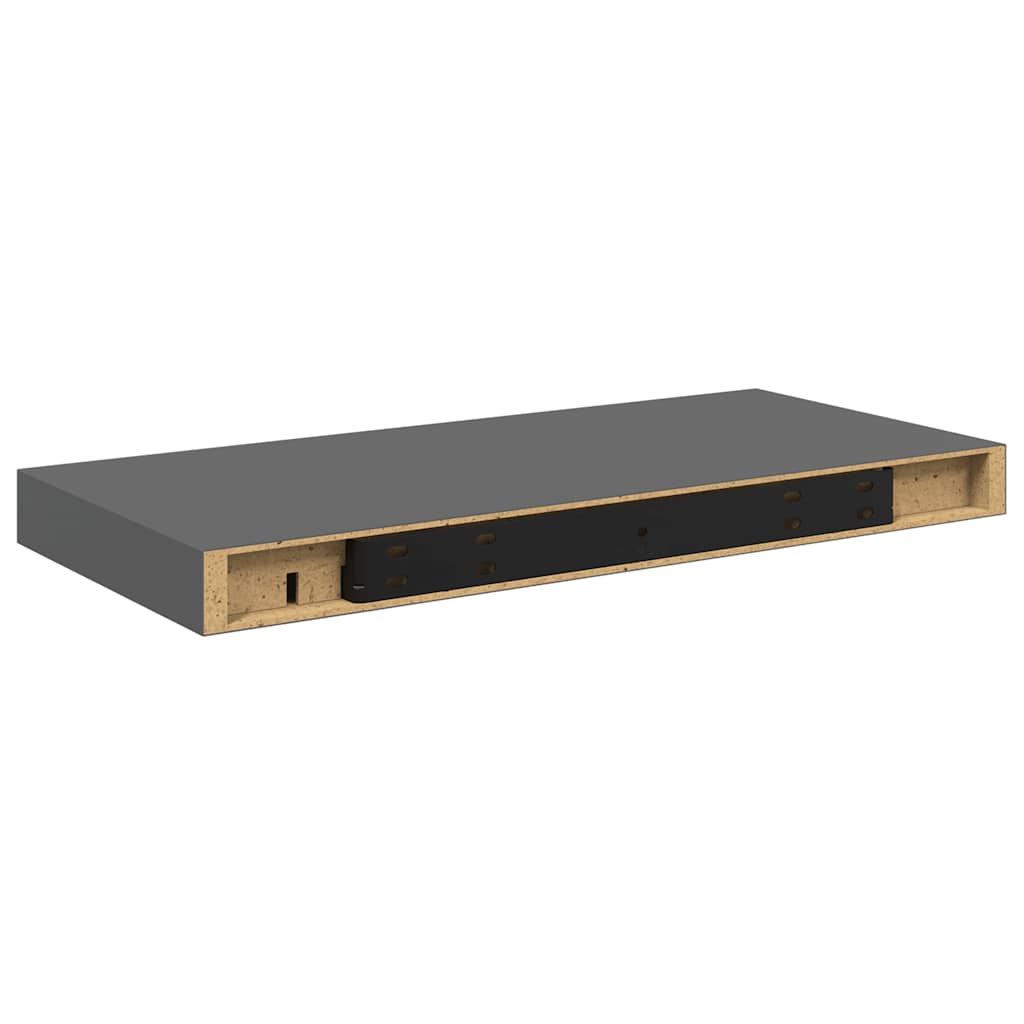 Wall Shelf High gloss grey Honeycomb MDF, metal 19.7 in