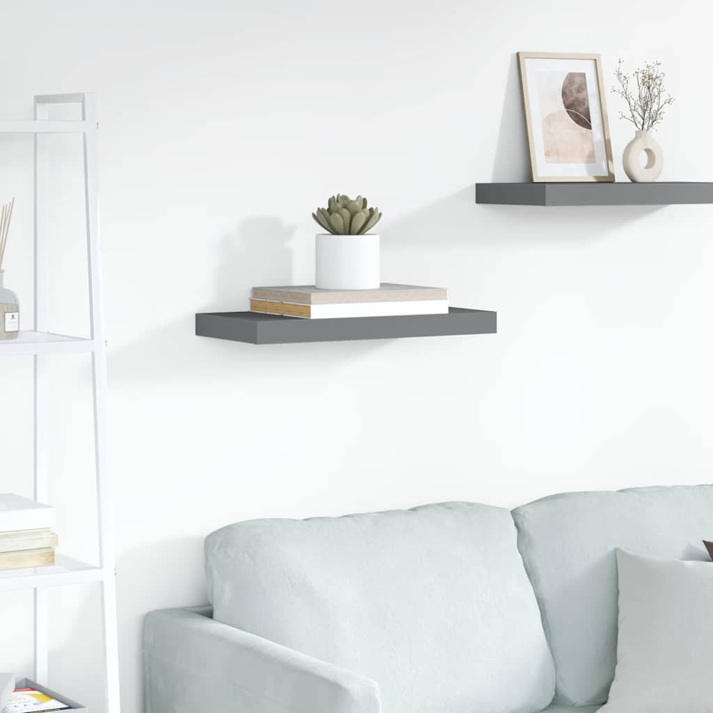 Wall Shelf High gloss grey Honeycomb MDF, metal 19.7 in