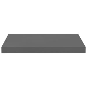 Floating Wall Shelves 2 pcs High Gloss Grey 50x23x3.8 cm MDF