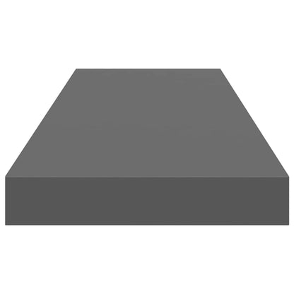 Floating Wall Shelf High Gloss Grey 80x23.5x3.8 cm MDF