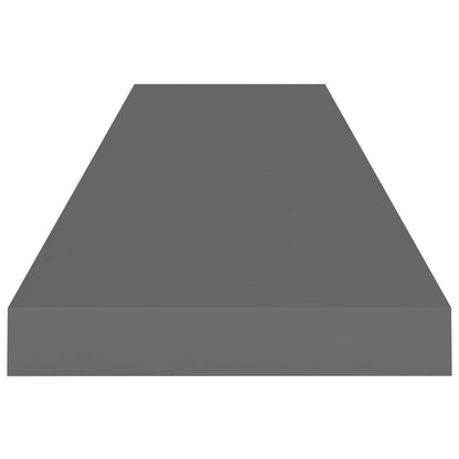 Floating Wall Shelf High Gloss Grey 90x23.5x3.8 cm MDF