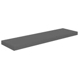 Floating Wall Shelves 2 pcs High Gloss Grey 90x23.5x3.8 cm MDF