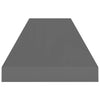 Floating Wall Shelves 2 pcs High Gloss Grey 90x23.5x3.8 cm MDF