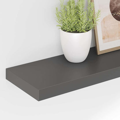 Floating Wall Shelves 4 pcs High Gloss Gray 47.2"x9.3"x1.5" MDF