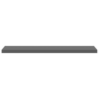Floating Wall Shelves 4 pcs High Gloss Gray 47.2"x9.3"x1.5" MDF