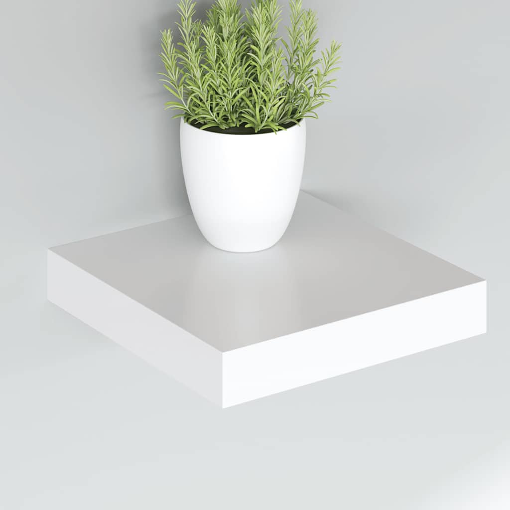 vidaXL Wall Shelf White Honeycomb MDF, metal 9.1x9.3x1.5 in