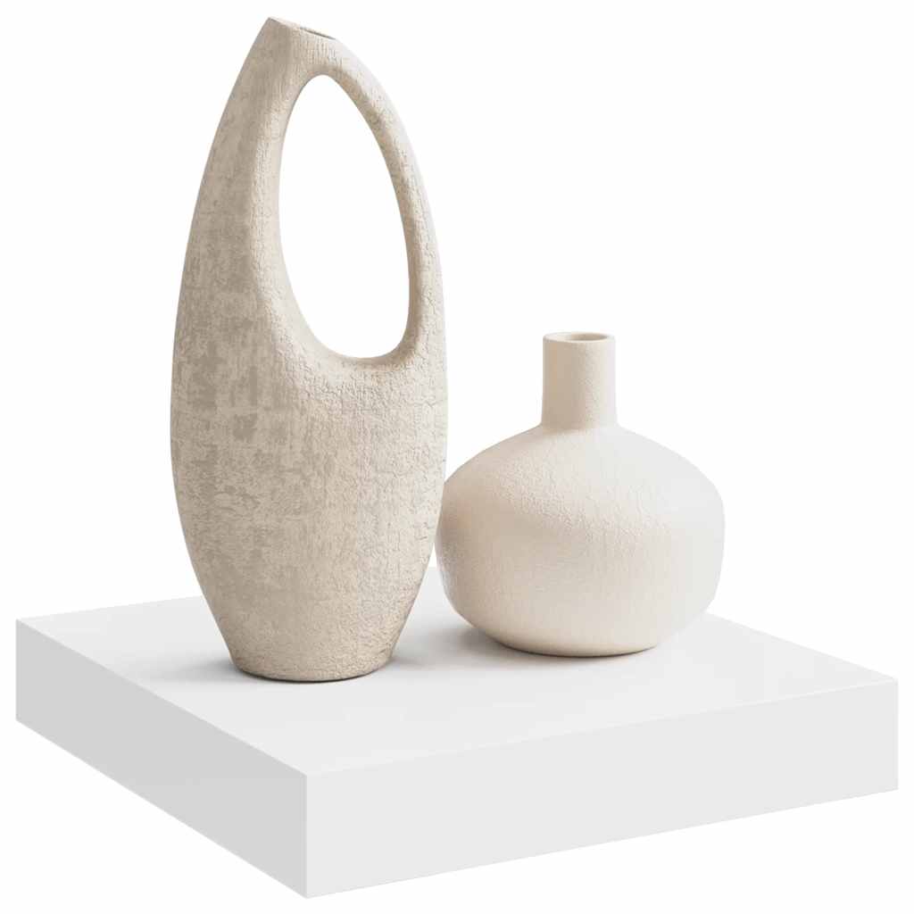 vidaXL Wall Shelf White Honeycomb MDF, metal 9.1x9.3x1.5 in