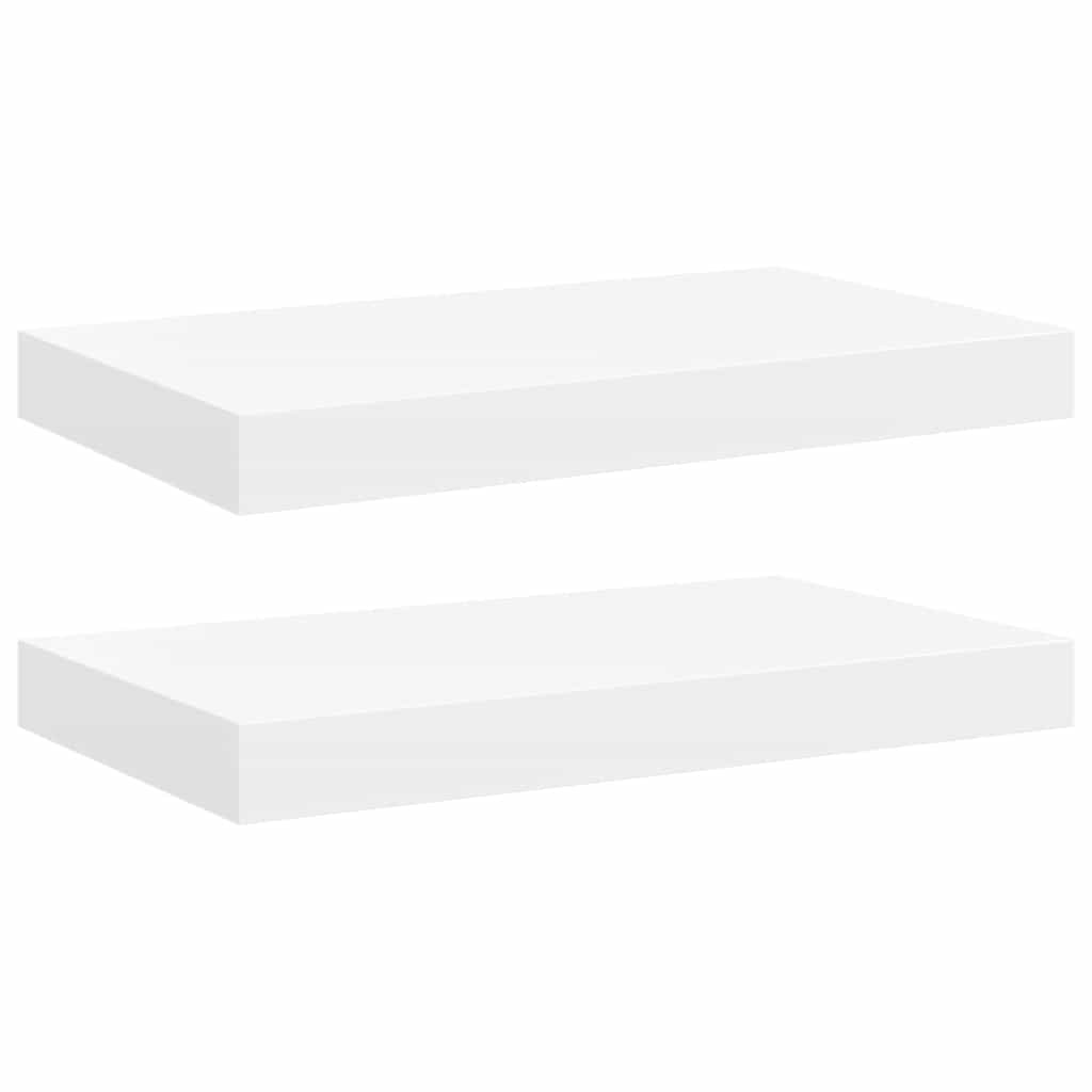 Wall Shelf Set of 2 White Honeycomb MDF, Metal 15.7 x 9.1 in