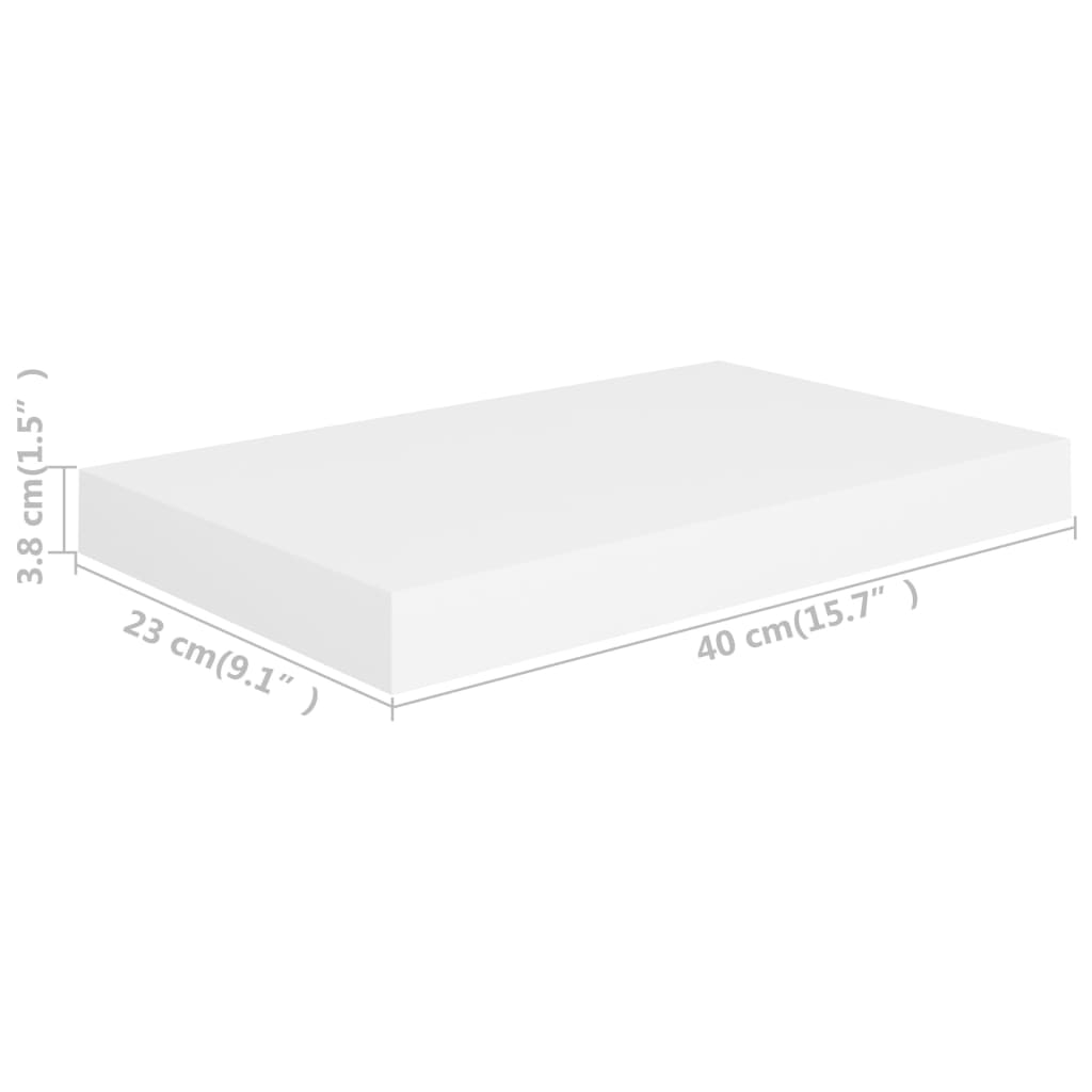 Wall Shelf Set of 2 White Honeycomb MDF, Metal 15.7 x 9.1 in