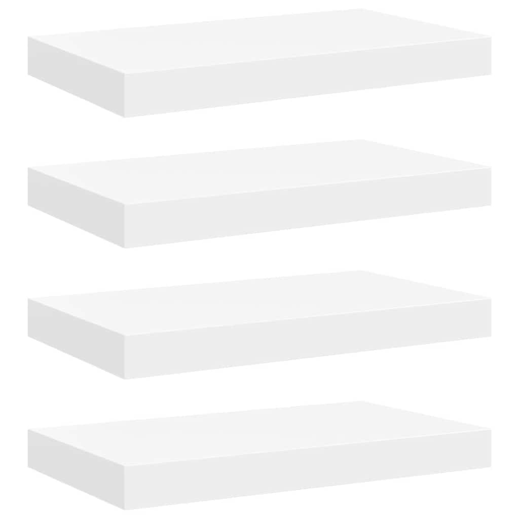 Floating Wall Shelves 4 pcs White 40x23x3.8 cm MDF