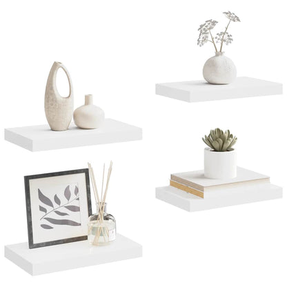 Floating Wall Shelves 4 pcs White 40x23x3.8 cm MDF