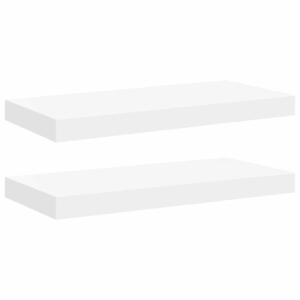 vidaXL Wall Shelf Set of 2 White Honeycomb MDF, metal Medium