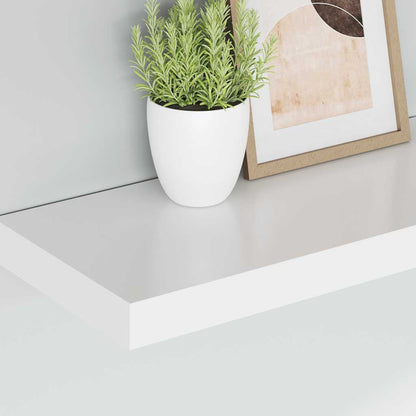 vidaXL Wall Shelf Set of 2 White Honeycomb MDF, metal Medium