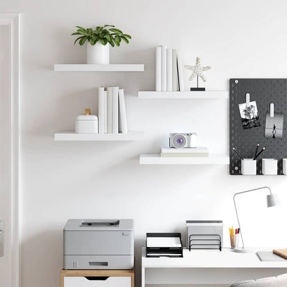 Floating Wall Shelves 4 pcs White 50x23x3.8 cm MDF