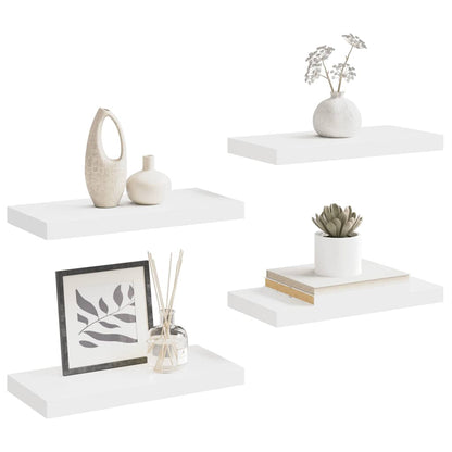 Floating Wall Shelves 4 pcs White 50x23x3.8 cm MDF