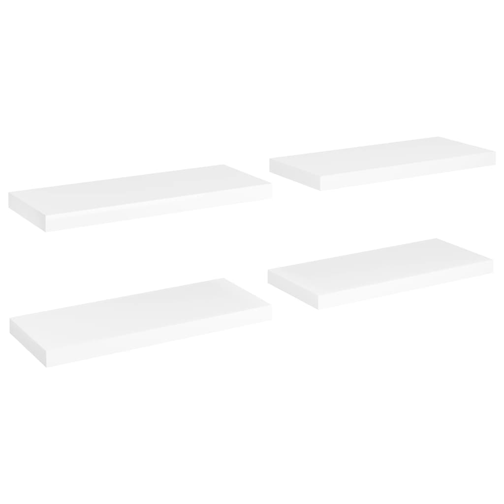Wall Shelf Set of 4 White Honeycomb MDF, metal 23.6 in