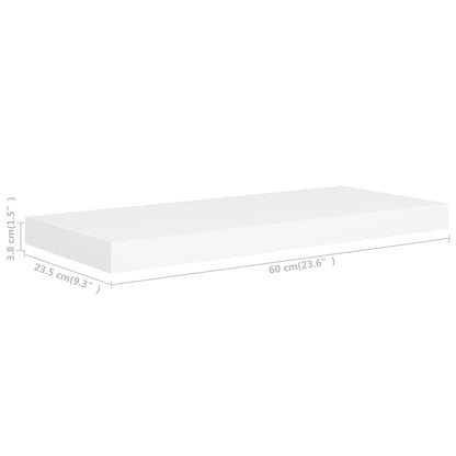 Wall Shelf Set of 4 White Honeycomb MDF, metal 23.6 in