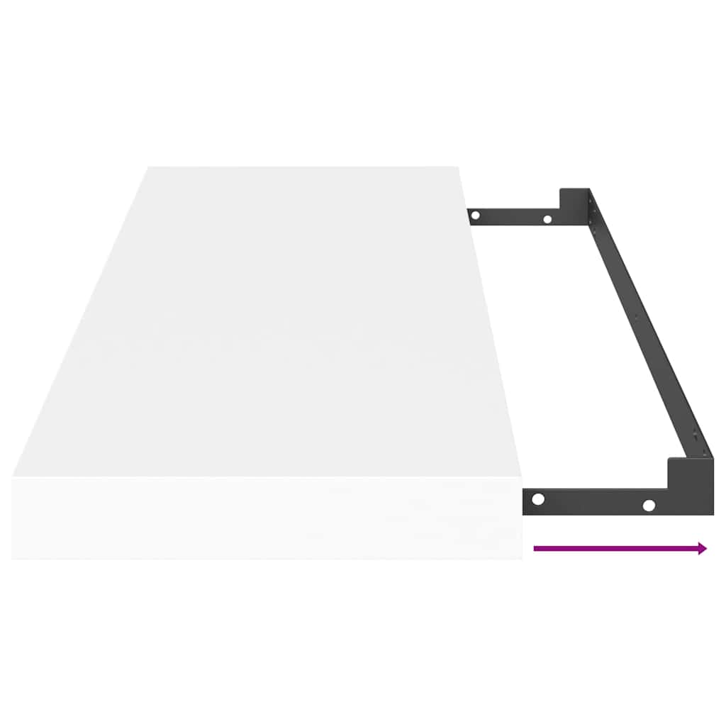 Floating Wall Shelf White 80x23.5x3.8 cm MDF
