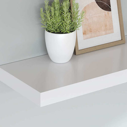 vidaXL Wall Shelf White Honeycomb MDF 35.4 x 9.3 x 1.5 in Wall mounting
