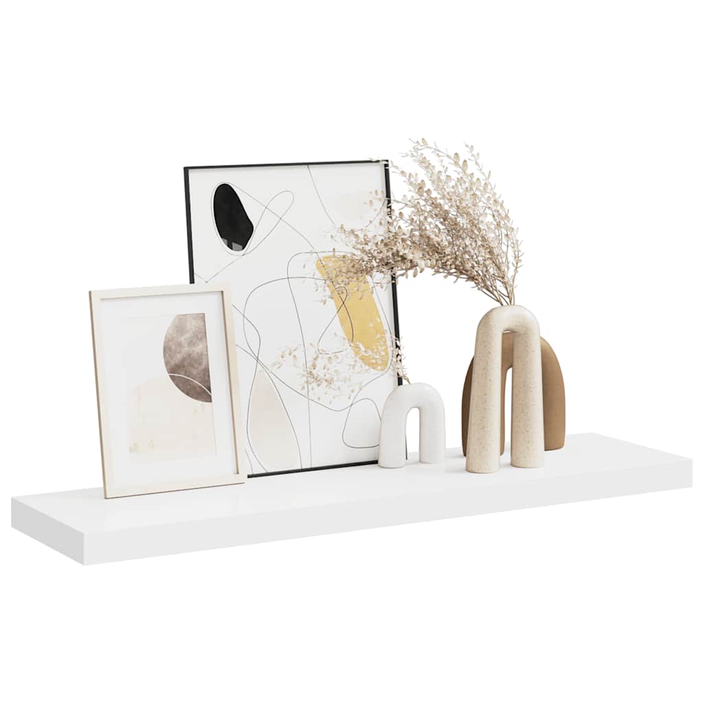 vidaXL Wall Shelf White Honeycomb MDF 35.4 x 9.3 x 1.5 in Wall mounting