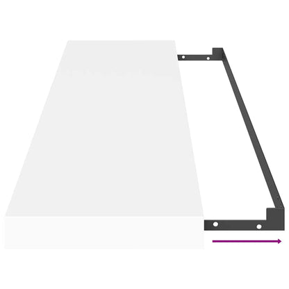 vidaXL Wall Shelf White Honeycomb MDF 35.4 x 9.3 x 1.5 in Wall mounting