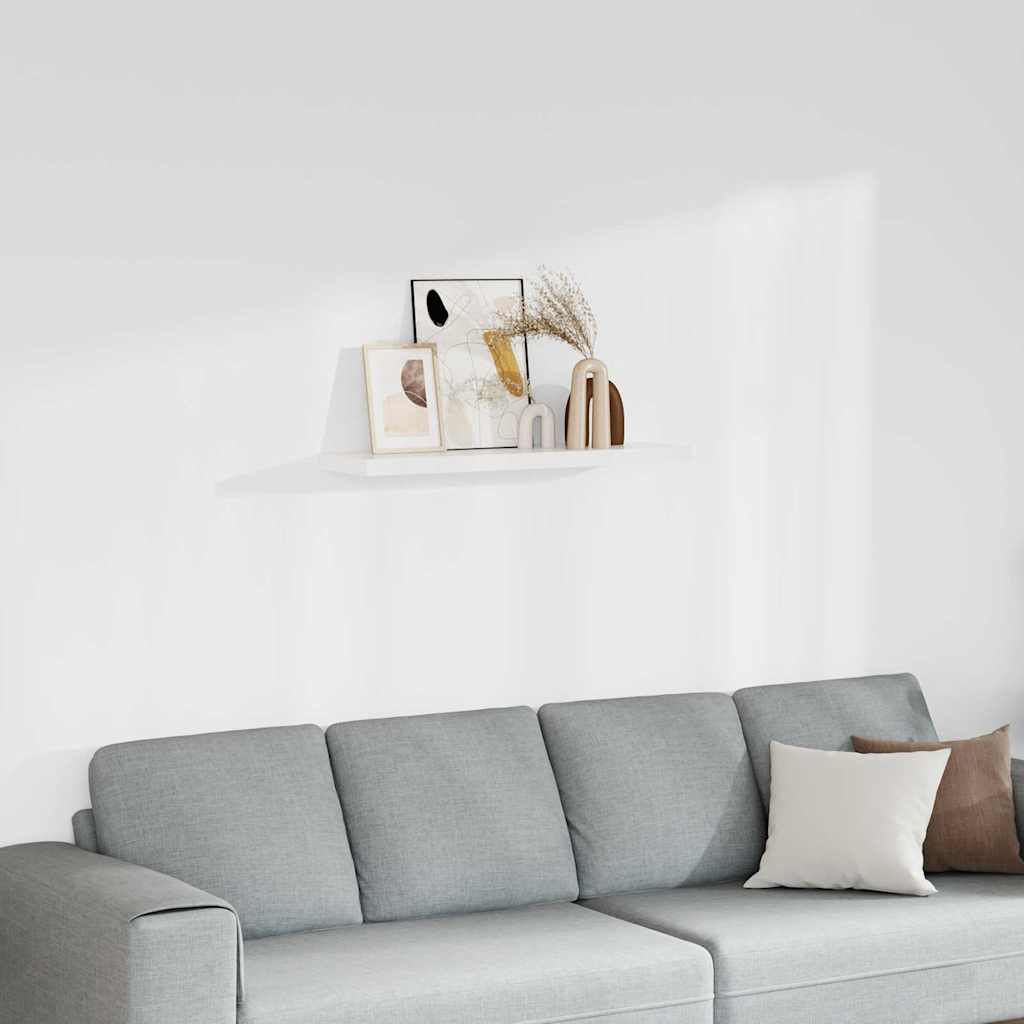 vidaXL Wall Shelf White Honeycomb MDF 35.4 x 9.3 x 1.5 in Wall mounting