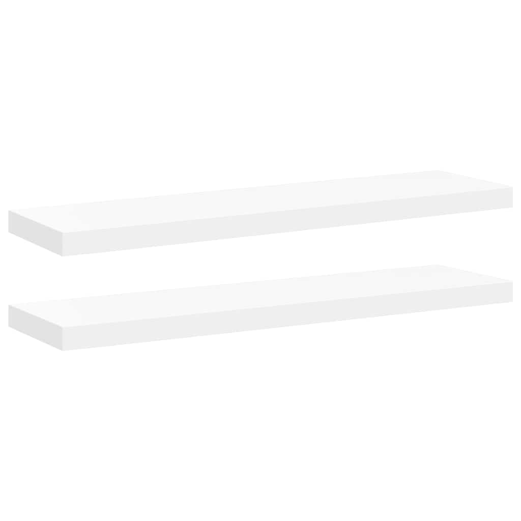 Floating Wall Shelves 2 pcs White 90x23.5x3.8 cm MDF