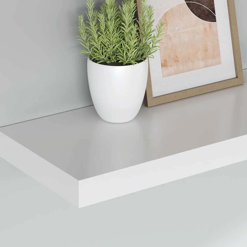 Floating Wall Shelves 2 pcs White 90x23.5x3.8 cm MDF