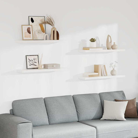 Floating Wall Shelves 4 pcs White 90x23.5x3.8 cm MDF