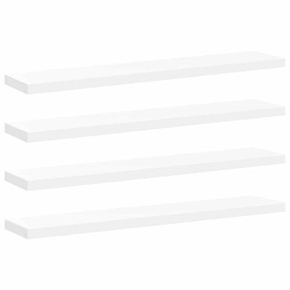 Floating Wall Shelves 4 pcs White 120x23.5x3.8 cm MDF