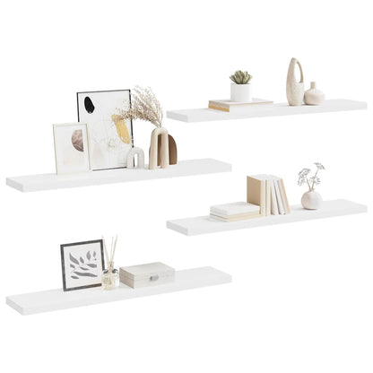 Floating Wall Shelves 4 pcs White 120x23.5x3.8 cm MDF