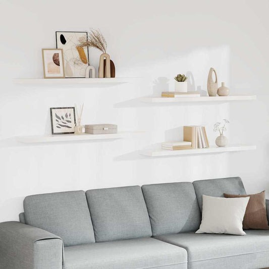 Wall Shelf | Set of 4 | White | Honeycomb MDF, metal