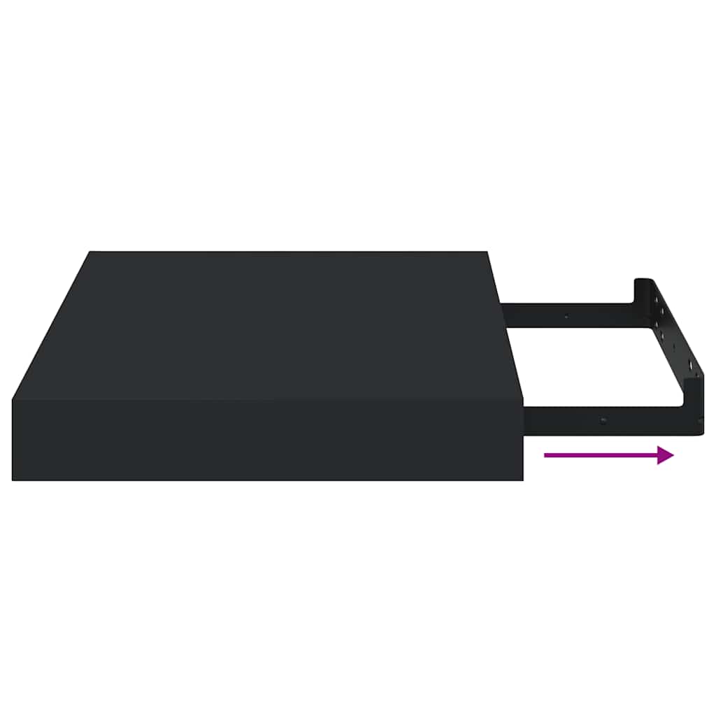 Floating Wall Shelves 2 pcs Black 23x23.5x3.8 cm MDF