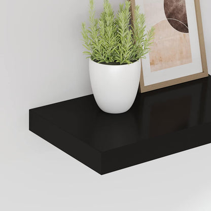 vidaXL Wall Shelf Set of 4 Black Honeycomb MDF, metal Small Wall Shelf