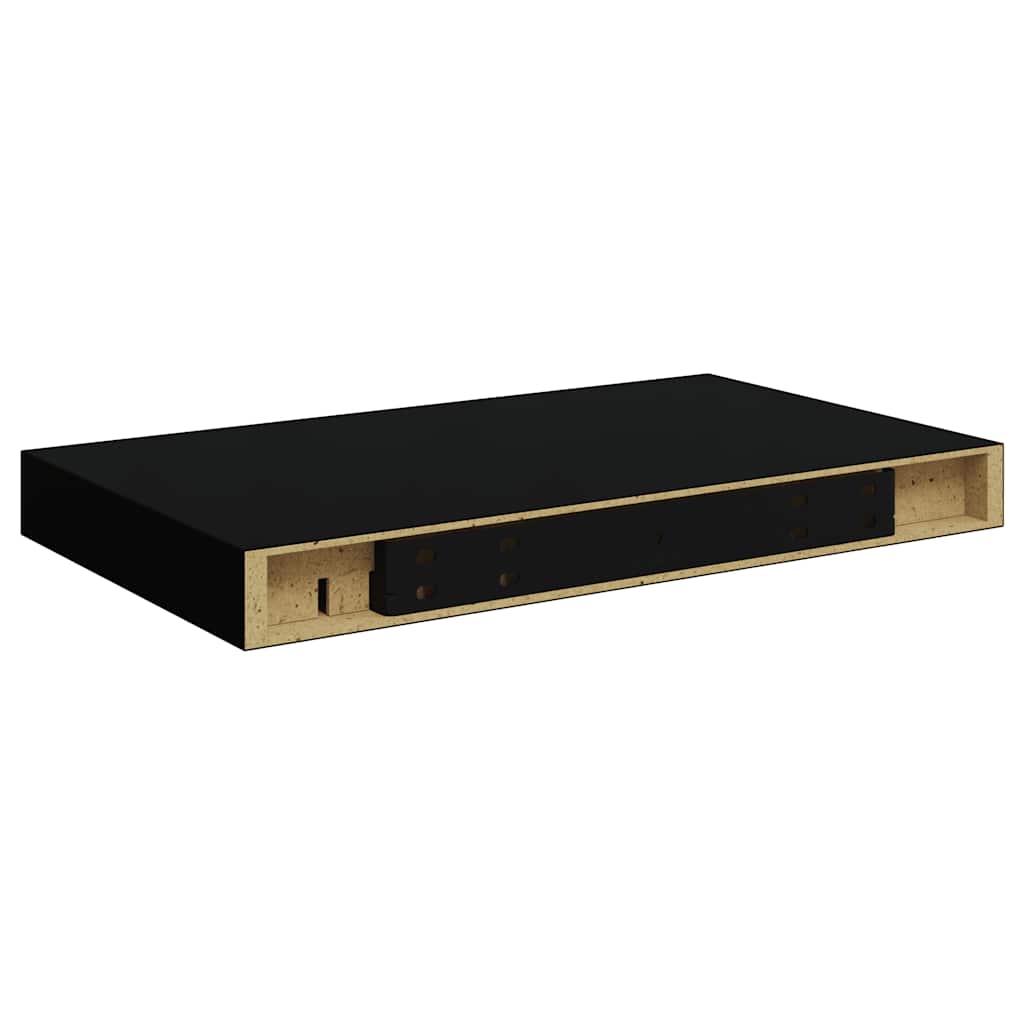 vidaXL Wall Shelf Set of 4 Black Honeycomb MDF, metal Small Wall Shelf