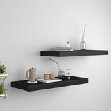 Floating Wall Shelves 2 pcs Black 60x23.5x3.8 cm MDF